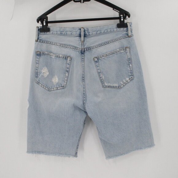 frame jean shorts womens 29 11" le vintage bermuda destroyed cotton blend frayed - Picture 3 of 9